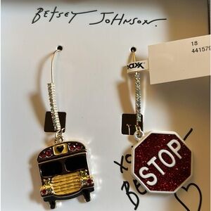 Betsey Johnson School Bus earrings
